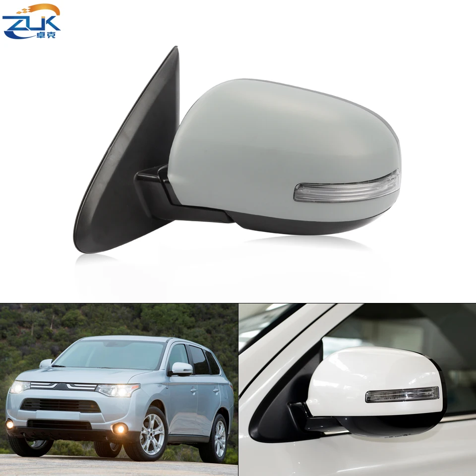 

ZUK For Mitsubishi Outlander 2016 2017 2018 Left Right Car Exterior Rearview Door Mirror Assy With Turn Signal Lamp 7632B587