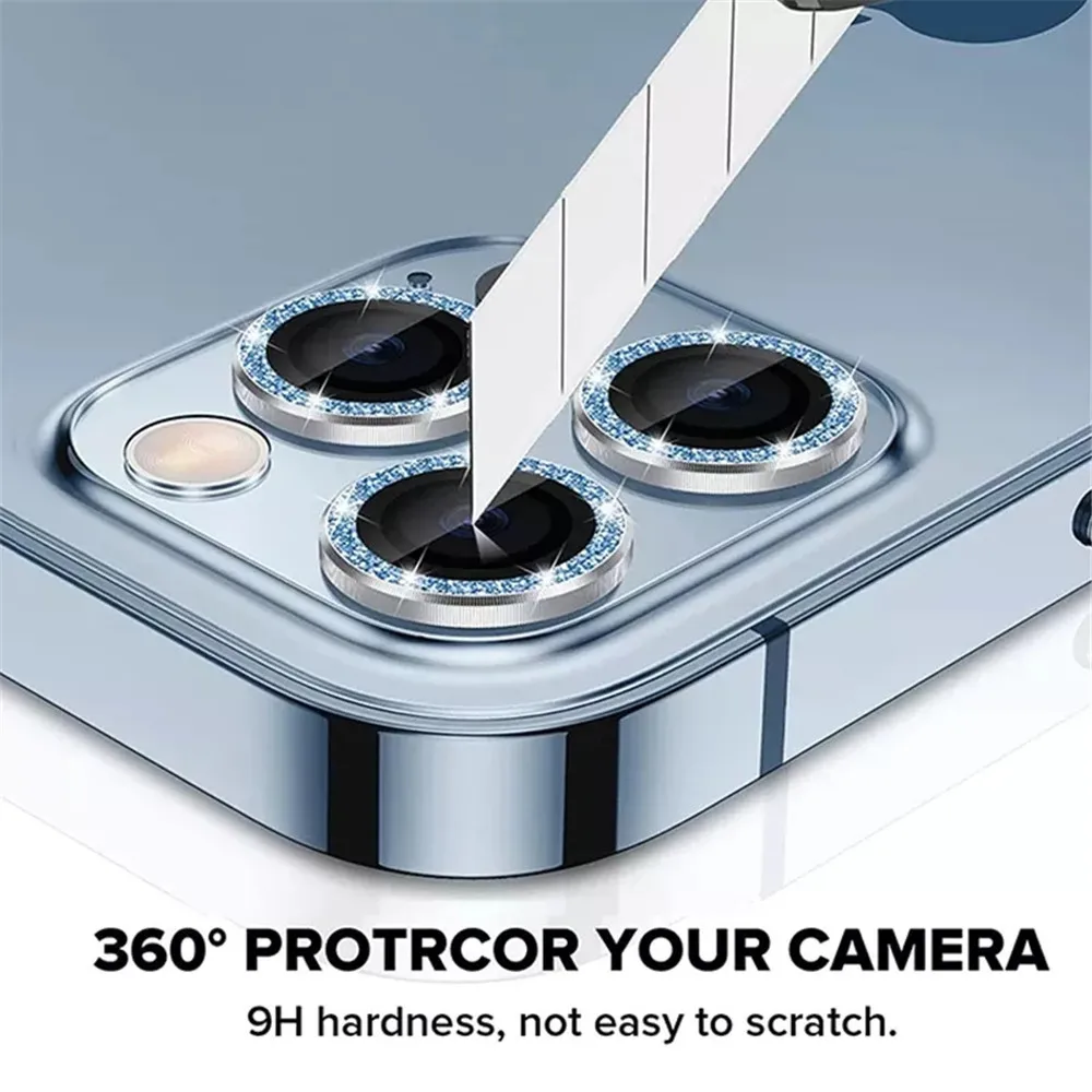 Metal Ring Camera Protectors with Lens Glass Film Cover