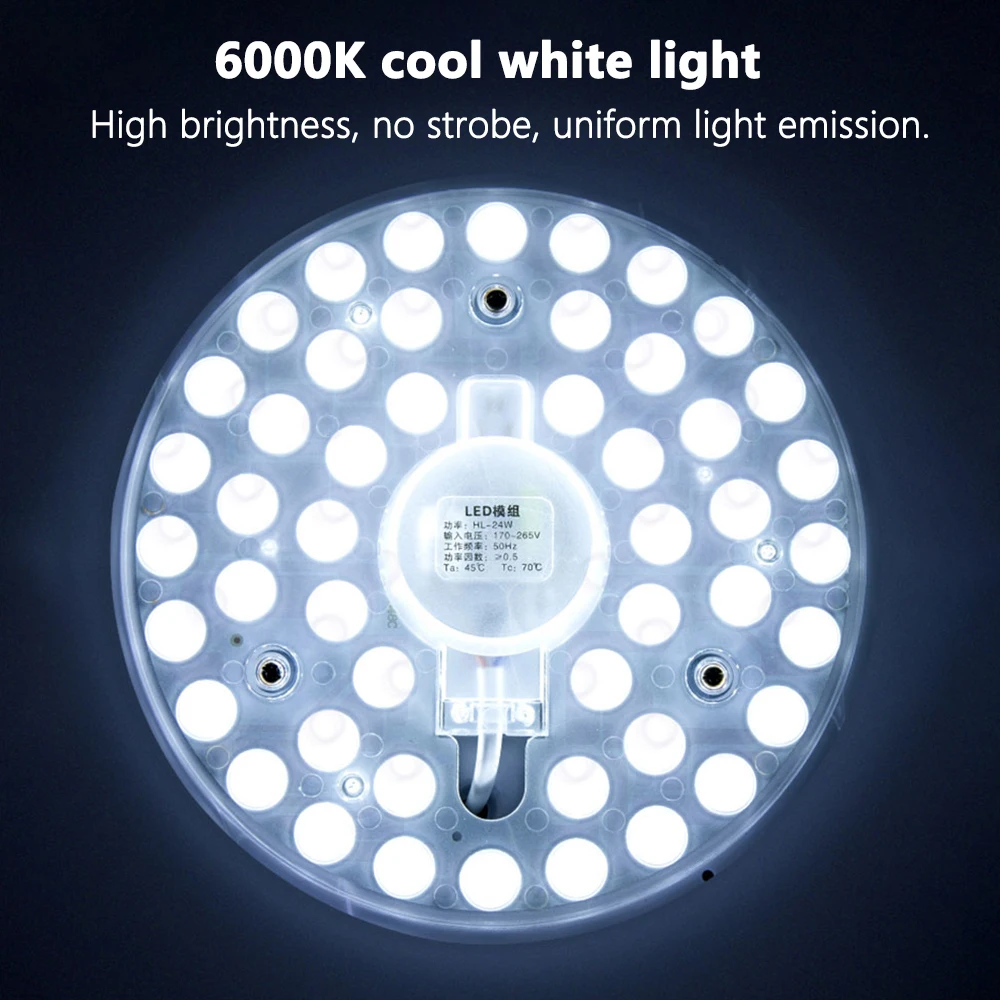 Ceiling Light LED Module 220V-240V Round LED Panel Light 12W 18W 24W 36W 48W 72W Replacement LED Retrofit Lamp Board Cool White 3