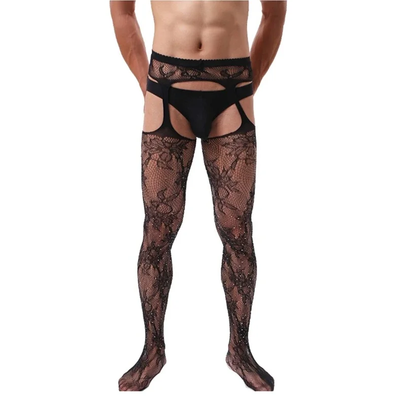 

ЖАККАРДОВЫЕ мужские сексуальные винтажные кружевные колготки, мужские ультратонкие прозрачные колготки, мужские экзотические гей-носки
