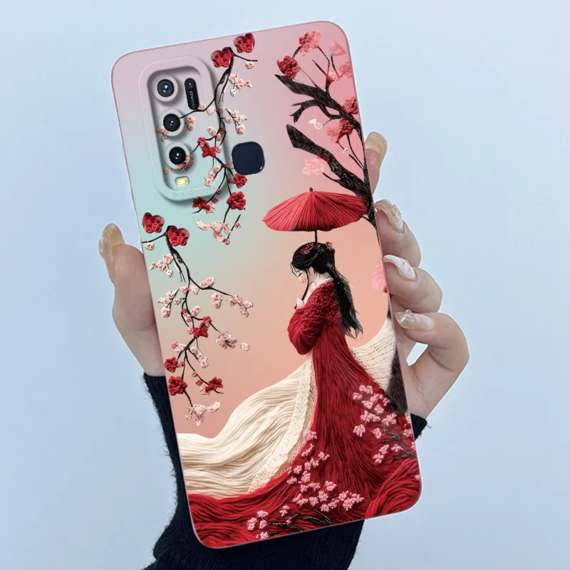 Fashion Simplicity Flower Soft Liquid Silicone Phone Case Cover