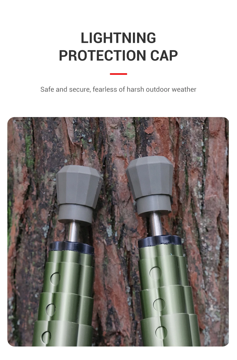 WESTTUNE 2PCS Outdoor Baldachin Stange Aluminium Legierung Teleskop Zelt Unterstützung Faltbare Strand Shelter Markise Stange für Camping Angeln – Detail 4
