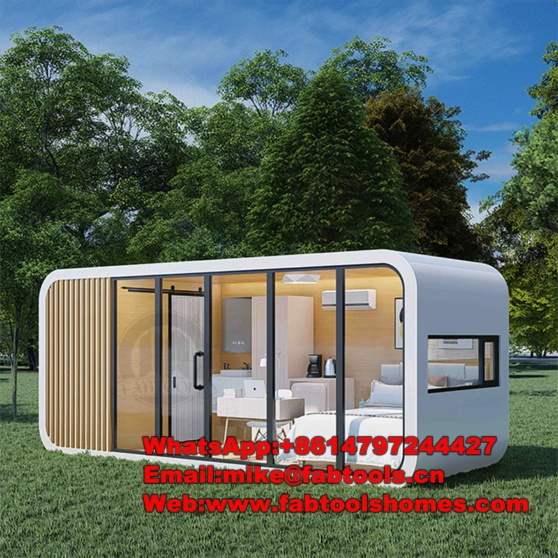 Luxurious Prefab Pod Shaped Prefabricated Movable Steel Structure Container Homes Apple Cabin Kit Houses