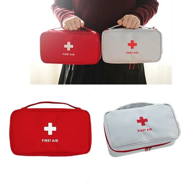 Bolsa de botiquín de primeros auxilios portátil, caja organizadora de  Medicina de gran capacidad, bolsa de almacenamiento para el hogar, viaje  familiar, supervivencia al aire libre, emergencia vacía - AliExpress