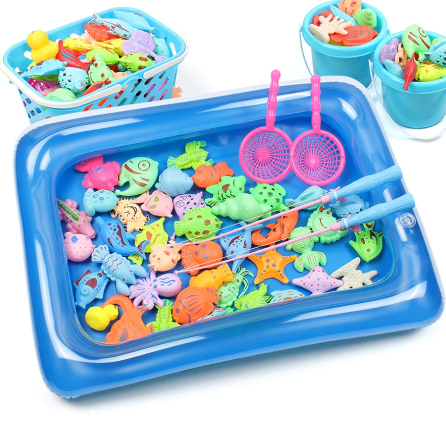 Magnetic Fishing Set-14/16/40pcs set Inflatable Pool, Party Model, Play Games & More - Perfect Summer Outdoor Toy, Random Color 2