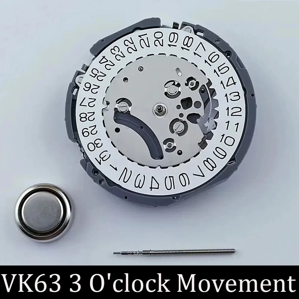 NH35/VK63/VK64 Movement White/Black Datewheel Self-winding High