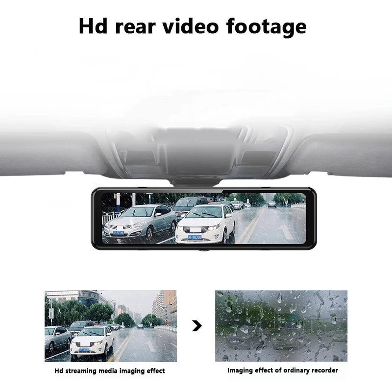 Carlover DVR Dash Camera Rear View Mirror 1 Channels with Wifi Front and Cabin Video Recorder car black box