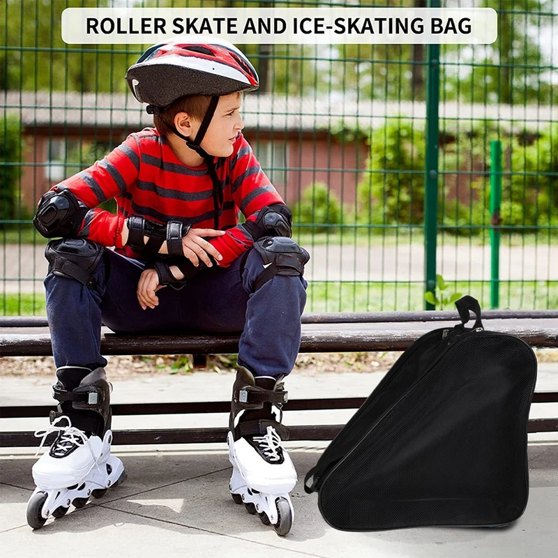 Roller Skates Bag Portable Large Capacity Breathable Kids Inline Skates Storage