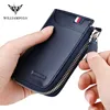 WILLIAMPOLO Men Wallets Genuine Leather Wallet Men Luxury Brand Purses Wallets For Men Zipper Coin Purse Wallets With Gift Box 6