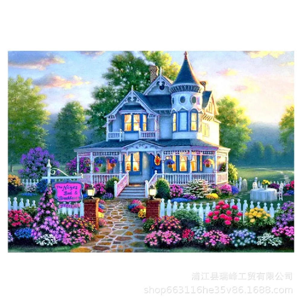 

Garden style villa ideas 5D Stickup Drill Embroider Diamond Painting DIY Handmade Bedchamber Decorative Paintings