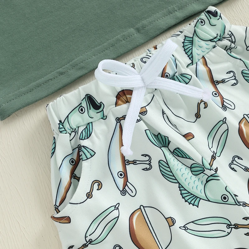 Fashion Children Kids Boys Summer Clothes Sets Baby Golf Embroidery Short Sleeve Round Neck T-Shirts with Shorts 2Pcs Sets