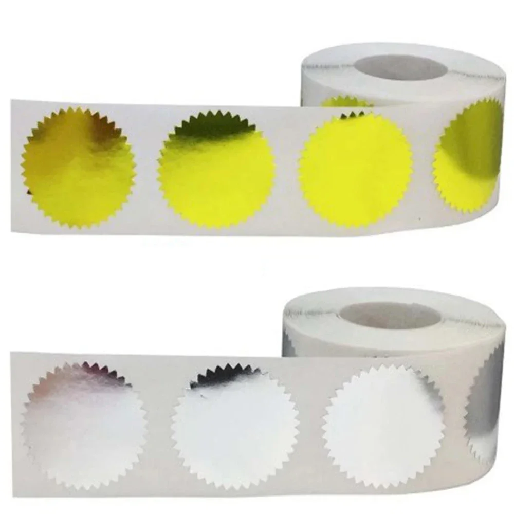 250 Rose Red Foil Embossing Stickers - 2 Inch Round Blank Labels For Certificates