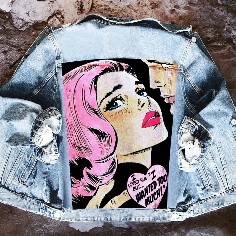 Women's Clothing 2024 Autumn New Hot Street Fashion INS Net Red Personality Sweet Love Girl Print Lapel Denim Jacket