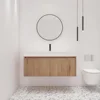 48 Inch Floating Bathroom Vanity with Sink, 48'' Single Sink Wall Mounted Bathroom Vanity, with 2 Doors and White Resin Basin 1
