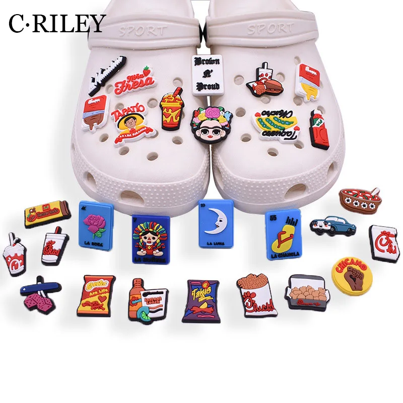 

30pcs PVC Shoe Charms Mexico for Croc Women's Original Rainbow Ornaments Sneakers Buzzword Accessories Decorations Kids Gift