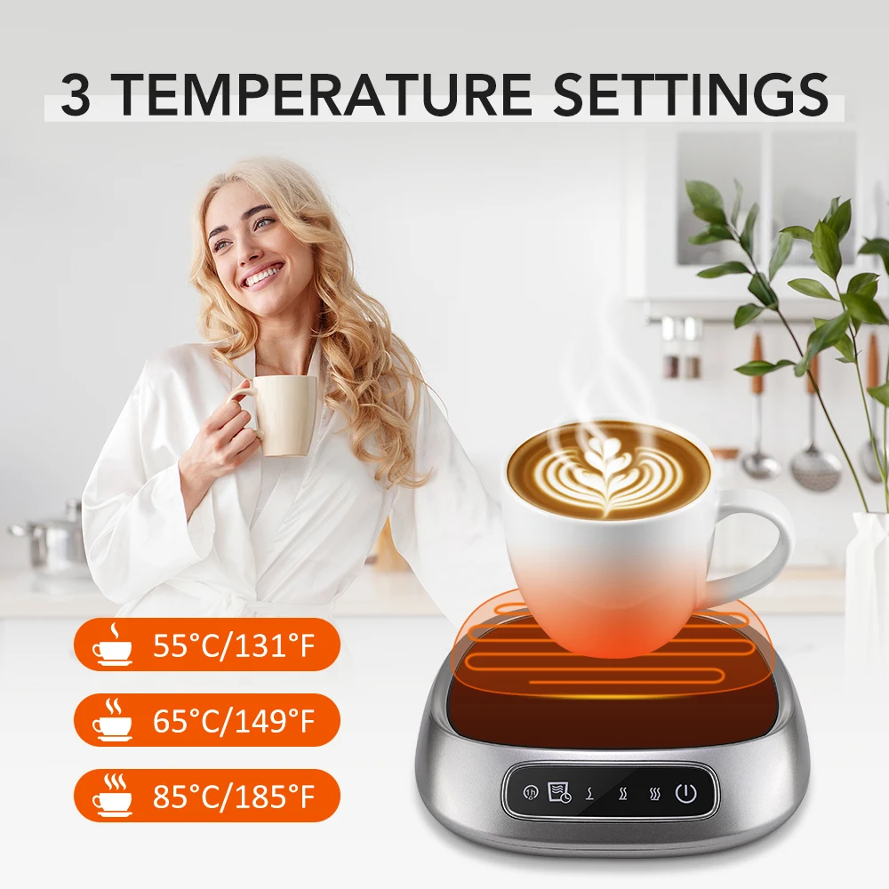 Electric Coffee Mug Warmer Pad - 3 Level Constant Temperature Tea Water Milk Thermostatic Cup Heater Coaster for Home Use