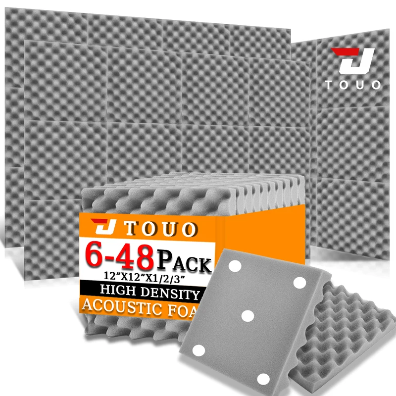 פאנל פום סופג קול 6/12/24/48 יחידות פום אקוסטי עצמי דביק קיר פום ספוג אקוסטי בידוד בית