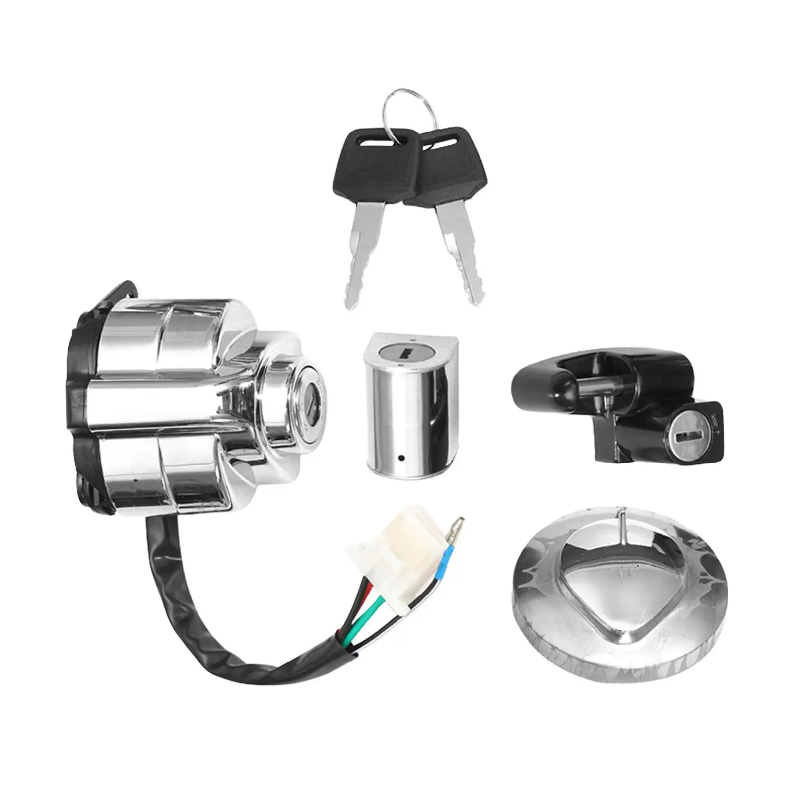 오토바이 점화 스위치 연료 가스 캡 키 세트, 혼다 섀도우 Vlx VT 400 600 750 프리미엄 대체, 쉬운 설치