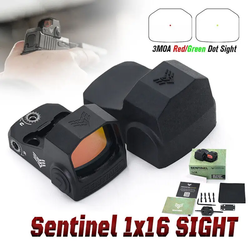 Swampfox Sentinel 1x16mm Micro Sight RMSc Green/Red Dot Manual/Auto Brightness red dot sight