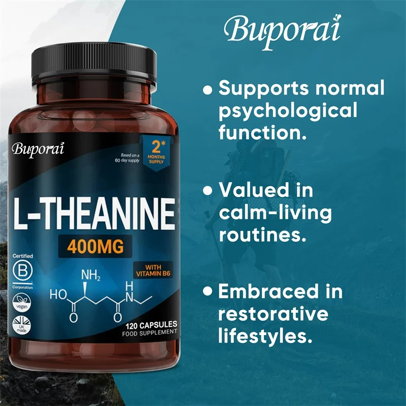 L-Theanine 400MG - Contains Vitamin B6 To Support Normal Mental Function, Concentration & Relaxation, and Improve Sleep Quality 5