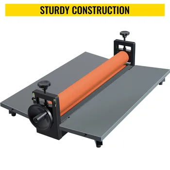 Top 25.6"x1" Manual Cold Roll Laminator Machine Sheets Document Plasticizer Fits Poster Painting Photo Book Cover A3