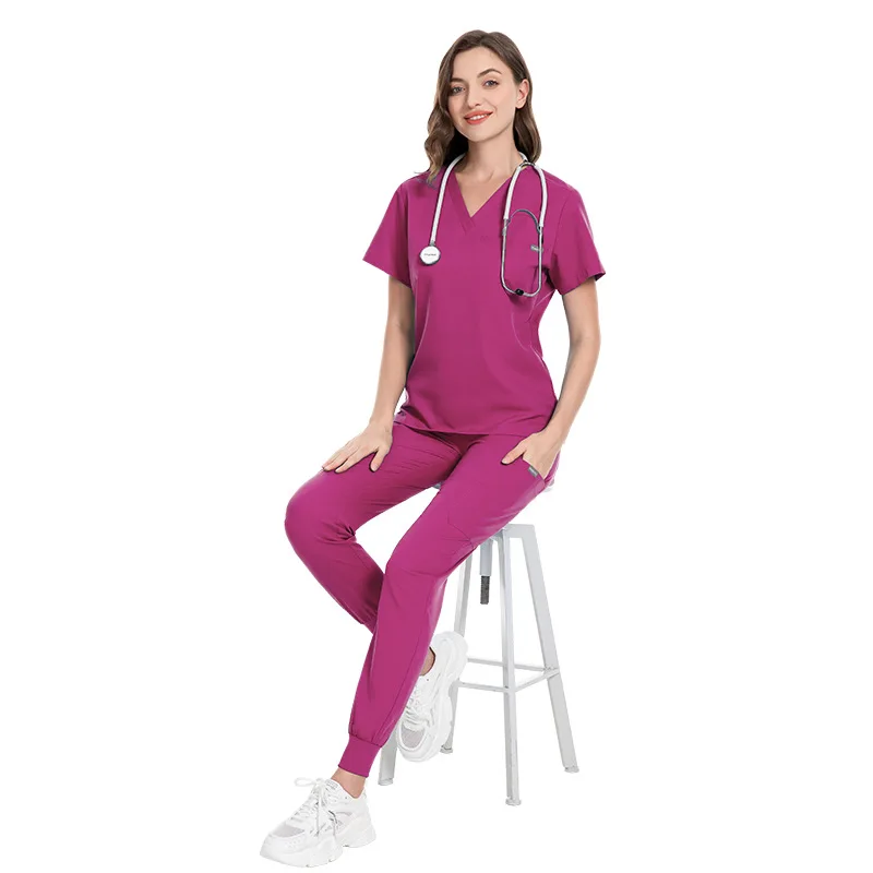 Hospital Scrub Set V-neck Operating Room Medical Uniform dental clinic Beauty Salon Doctor Surgical suit Pharmacy Nurse workwear