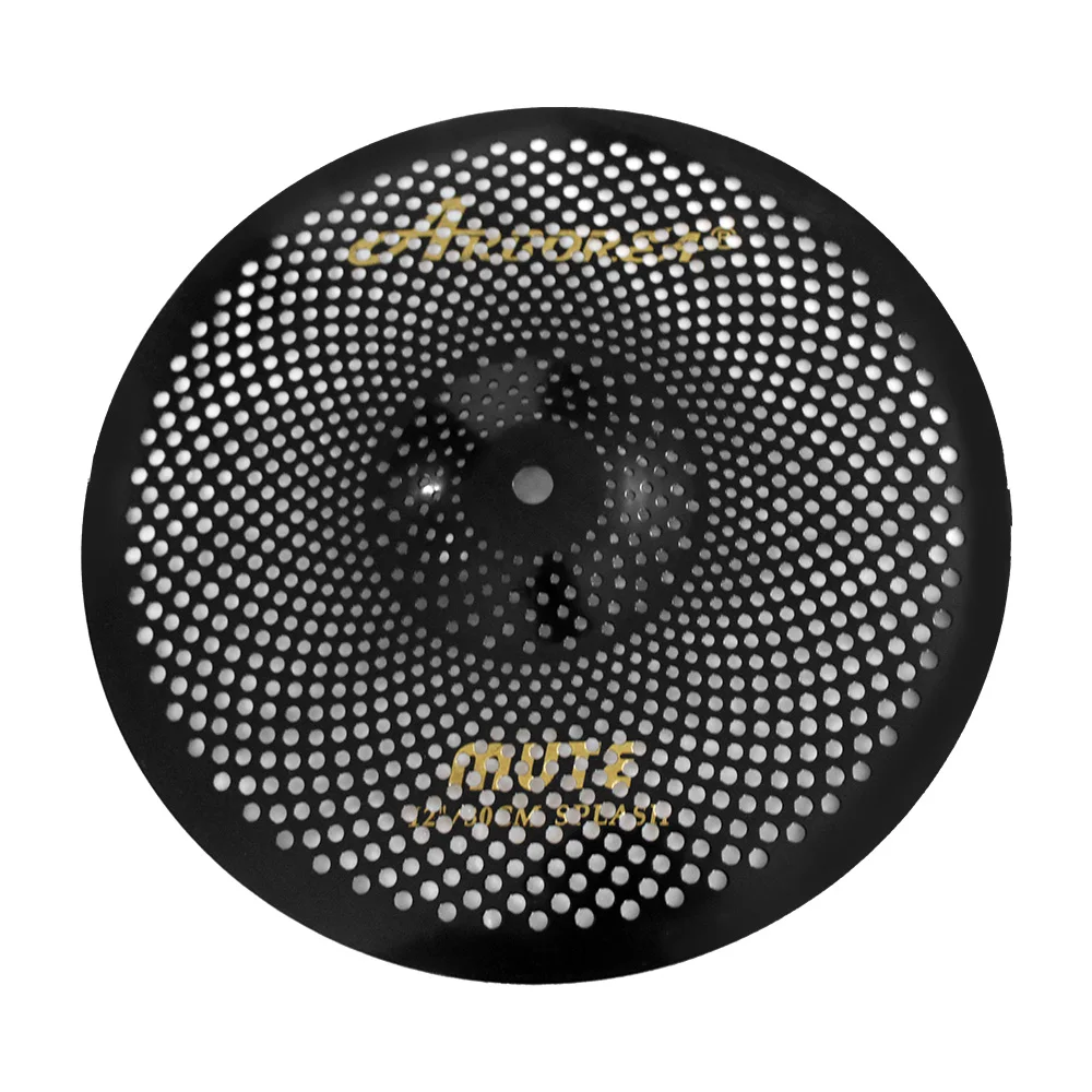Two Pieces Low Volume Cymbal 10 inch Splash and 12 Splash Black Mute Cymbal for Drum Set