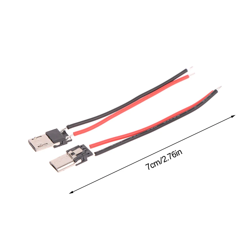 10Pcs 2P Micro USB Male With Cable 2Pin Welding Wire Male Connector Straight For Mobile Phone Charging Port Charging Socket phone charger plug phone charging adapter