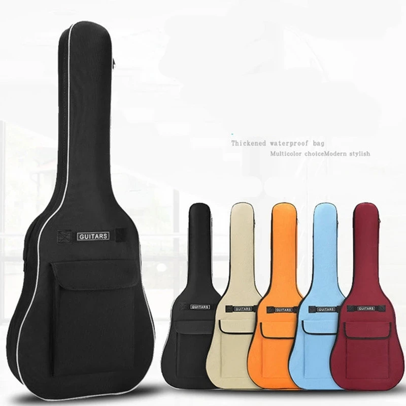 Guitar Bag 40/41 Inch Double Straps 5MM Thick Padded Cotton Acoustic Guitar Backpack Carry Case 600D Oxford Fabric Waterproof