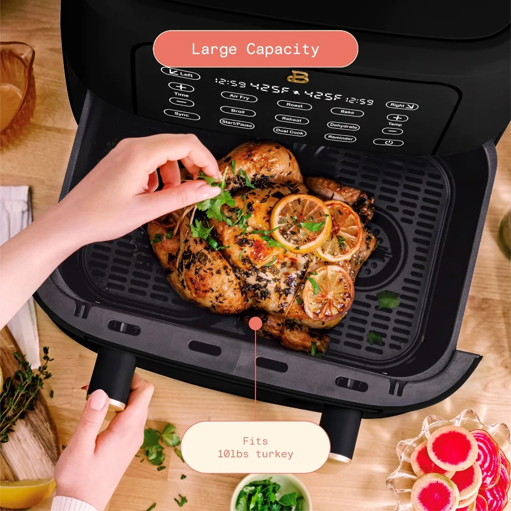 We tried the Beautiful 9-quart TriZone air fryer by Drew Barrymore