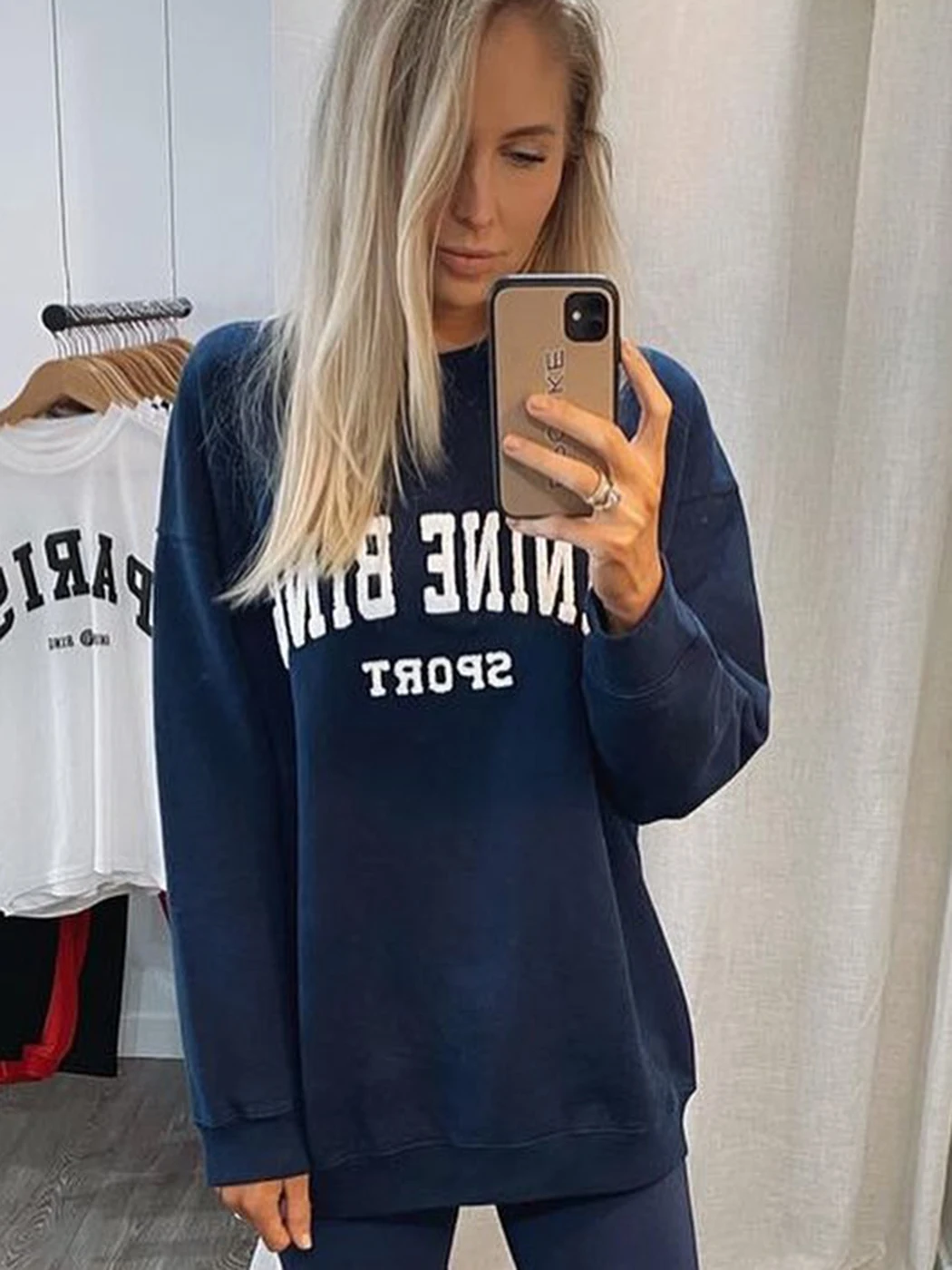 

Velvet Embroidery Sweatshirt Women 2023 Autumn Winter Clothing Letter Designer Pullover Tops Fashion Sweatshirts Hoodies Female