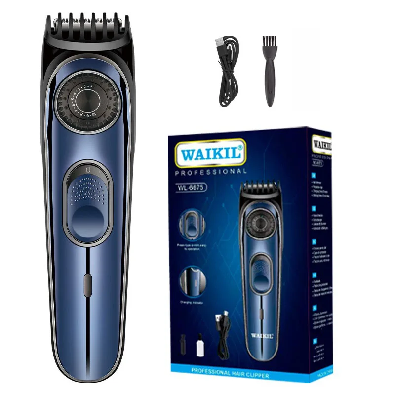 WAIKIL New Multi functional Men's Electric Hair clipper USB rechargeable portable hair clipper head hair and beard trimmer 6