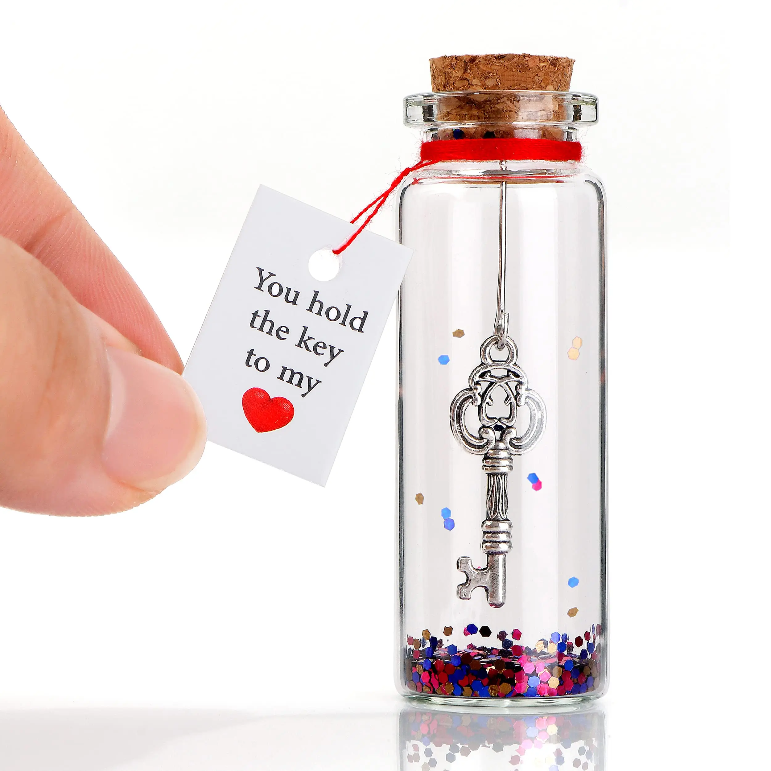 Glass Bottles Key Wishing Bottle Valentine's Day Table Decoration Bottle Valentine's Day Gift