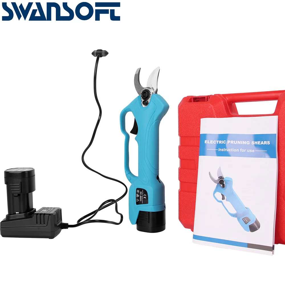 8603 28mm Swansoft cortador de grama portátil recarregável, tesoura poda eletrica, aparador de grama 6