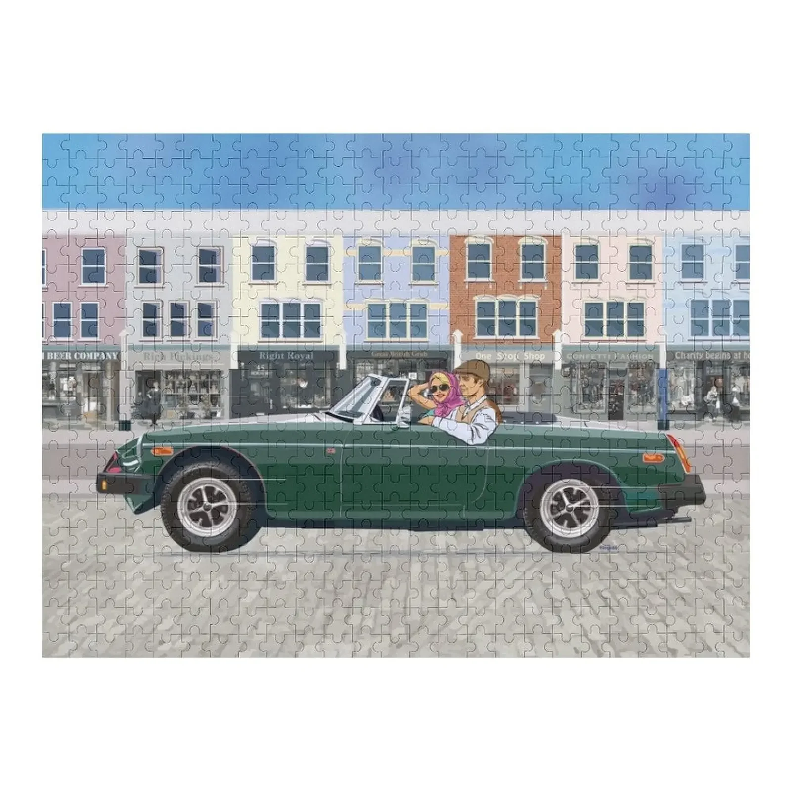 

British Racing Green coloured 'B' Roadster – the Classic British Sports Car Jigsaw Puzzle Wood Animals Game Children Puzzle