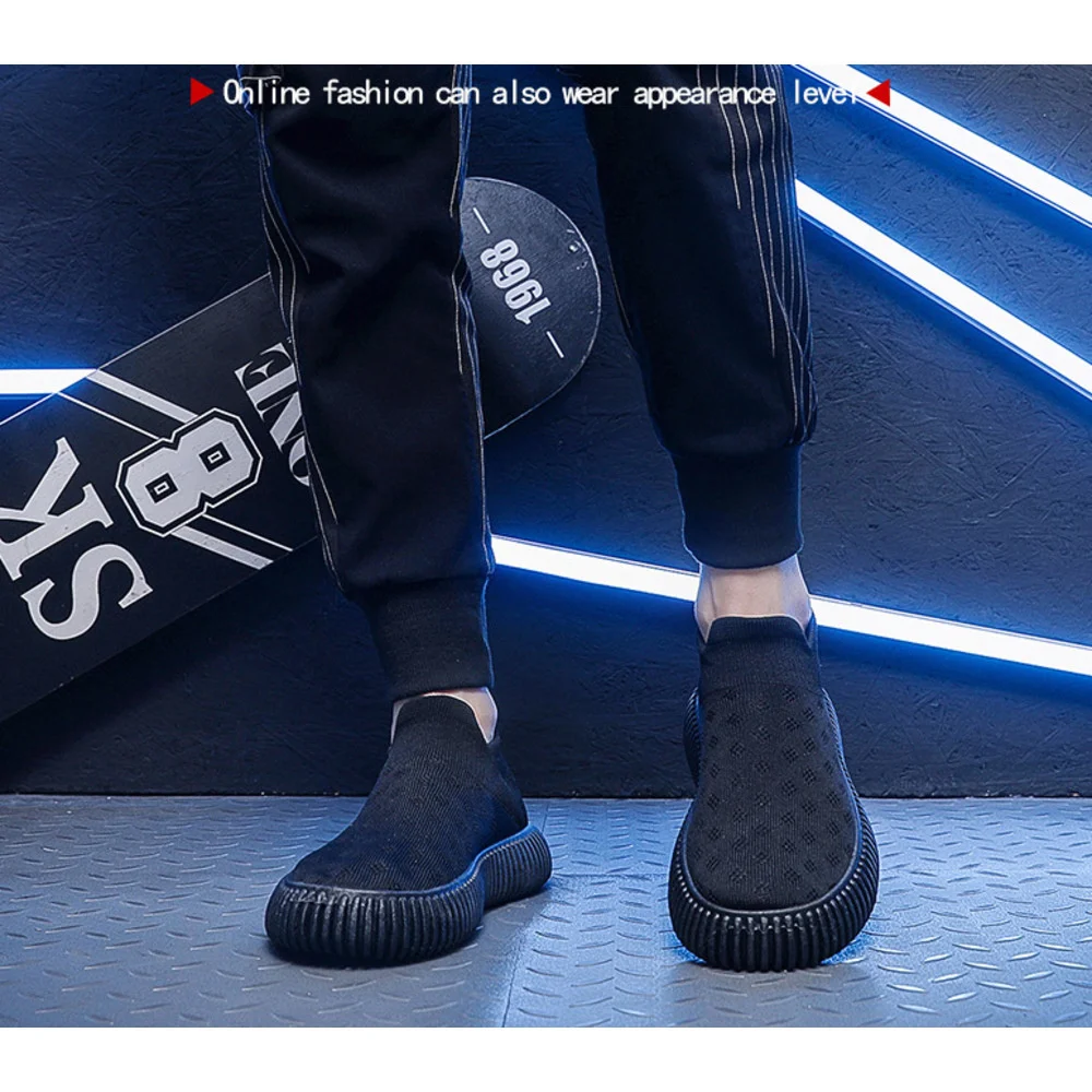 Δημοφιλή ανδρικά παπούτσια ζωντανής ροής με Flying Weave 2023 Νέα κορεατικά αθλητικά παπούτσια Casual Ανδρικά παπούτσια με κάλτσες ενός ποδιού που αναπνέουν_voghion.com