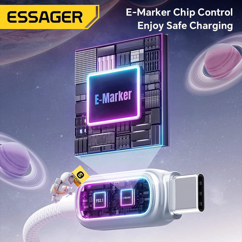 에사저 240W USB C to USB C 케이블 100W PD3.1 고속 충전 (맥북, 노트북, 아이폰 17, 16, 15 Pro Max, 아이패드, 삼성 타입 C 케이블)