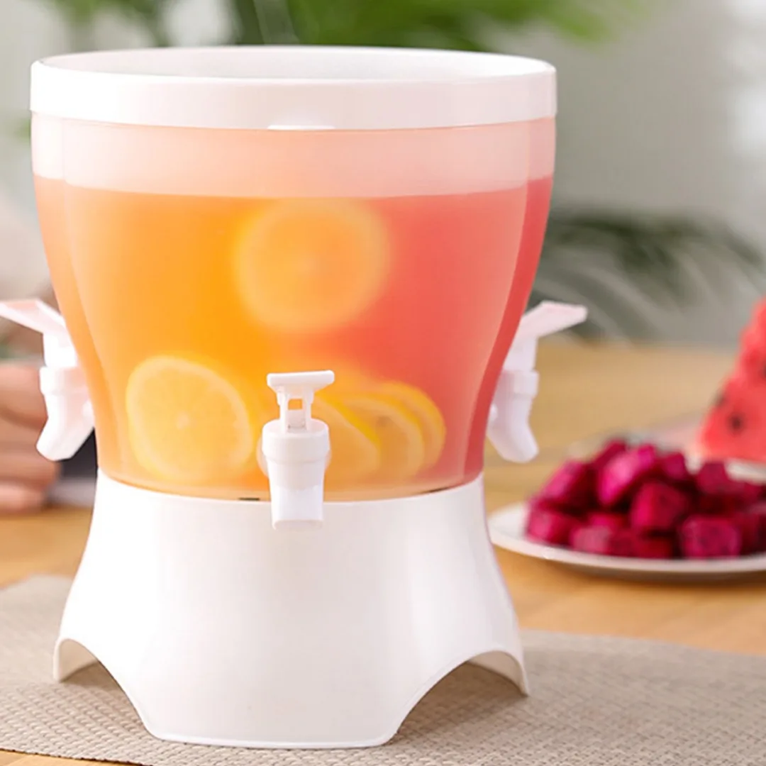 1pc Cold Beverage Drink Dispenser Rotated Three Grids Beverage Pitcher
