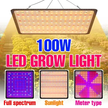 LED 전체 스펙트럼 성장 조명, LED 식물 전구, 온실 실내 수경 재배 텐트, 미국 EU 영국, 100W