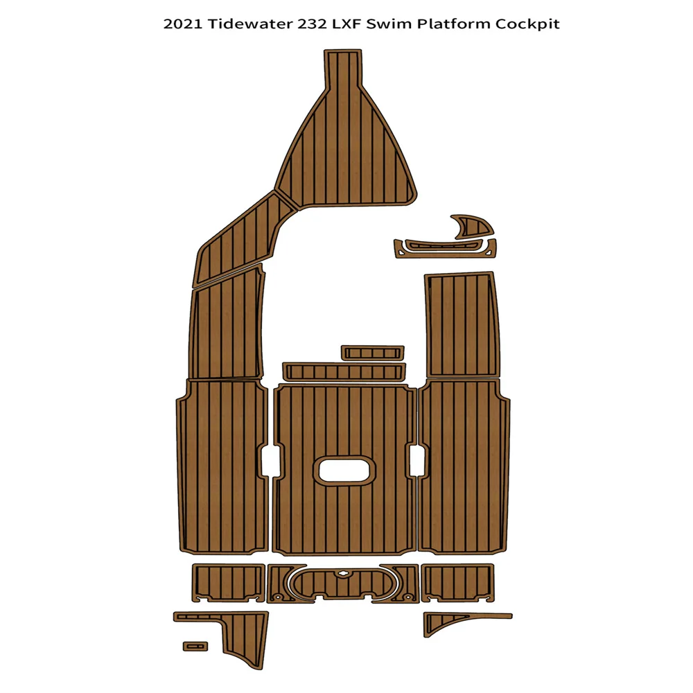 2021 Tidewater 232 LXF Swim Platform Cockpit Pad Boat EVA Foam Teak Flooring Mat 2020 2021 mastercraft nxt22 swim platform cockpit pad boat eva foam teak floor