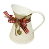 Flower Vase Bucket Bow Heart Pendant Can Farmhouse Rustic Jug For Centerpiecess Country Iron Pitcher Planter Jug-A Easy Install 1