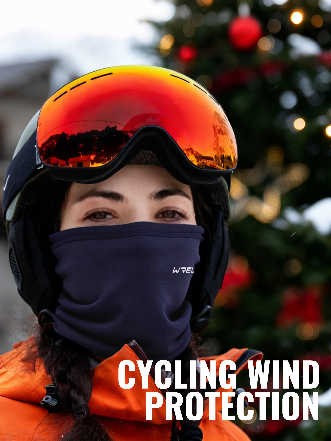 WRELS Winddichte Maske, Schal, Wärmer, Halsmanschette, elastischer Schlauch, Gesichtsbedeckung für Männer und Frauen, Schal für Skifahren, Wandern, Radfahren, Reiten, Snowboarden – Detail 10