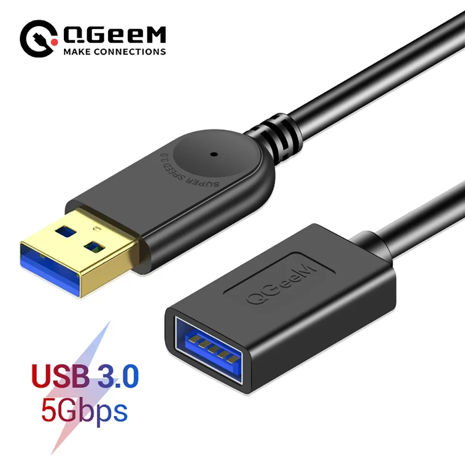 Premium USB Extension Cable - Super Speed USB 3.0 Male to Female Data Sync Extender (1m, 2m, 3m)