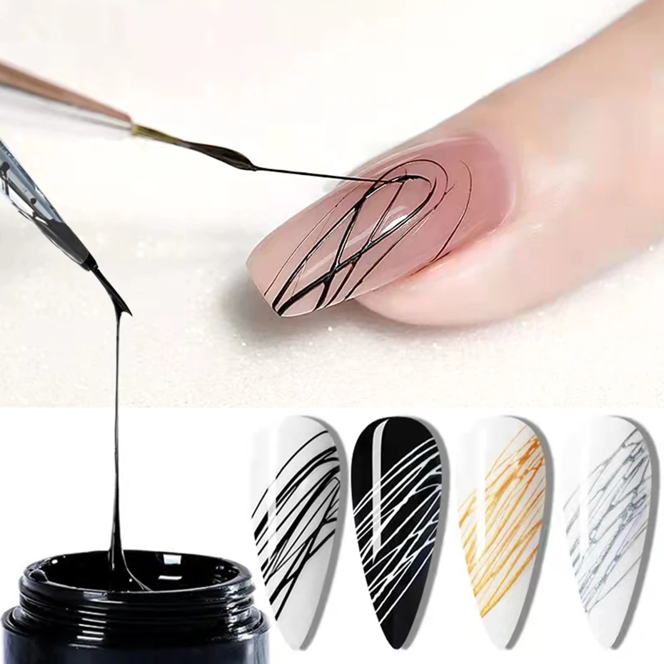Spider Gel Nail Art Drawing Glue 6ml Black White Line Web Wires Design  Painted Varnish Manicure Uv Lacquer Nails Polish Be1615-1 - Nail Gel -  AliExpress