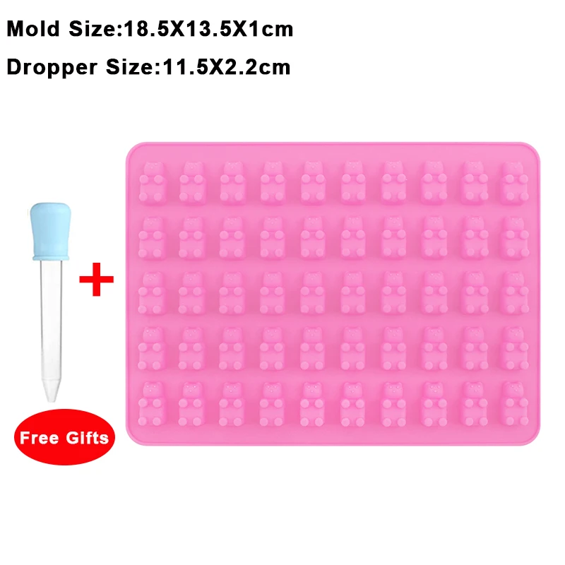 Silicone Gummy Bear Candy Mold with Dropper - DIY Chocolate and Fondant Decorating Tool