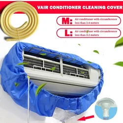 Large 2.4/3.2m Air Conditioner Cleaning Cover Double Layer Thickening Wash Mounted Protective Dust Cleaner Bag Tightening Belt