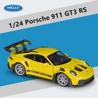Welly 1:24 Porsche 911 GT3 RS Alloy Sports Car Model Diecast Metal Track Racing Vehicles Car Model Simulation Childrens Toy Gift 1