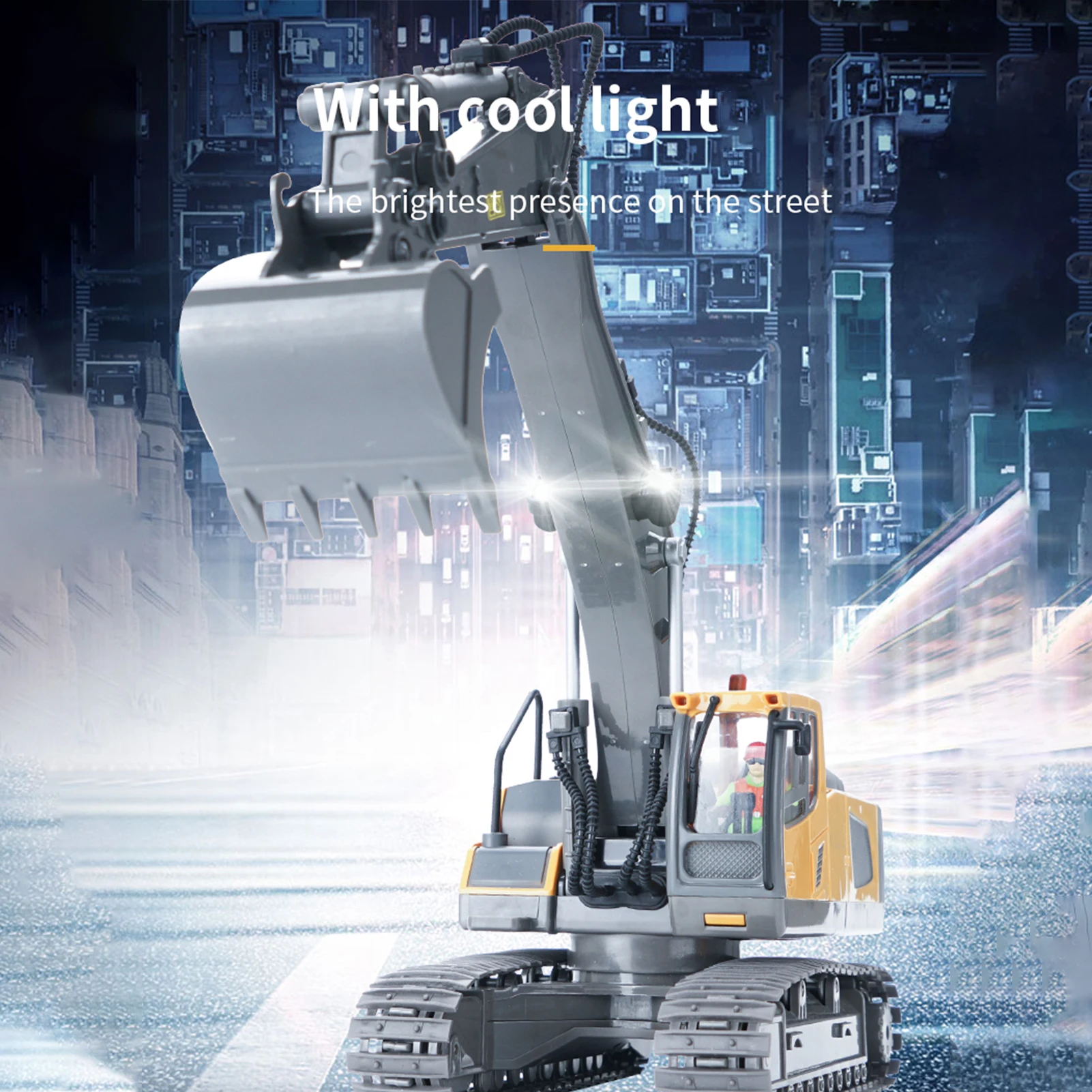 RC Excavator 1/20 2.4GHz 11CH RC Construction Truck Engineering Vehicles Educational Toys for Kids with Light Music 6