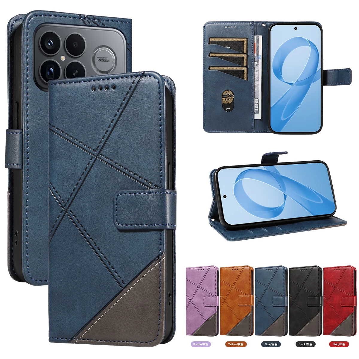 Luxury Leather Flip Wallet Phone Case Cover