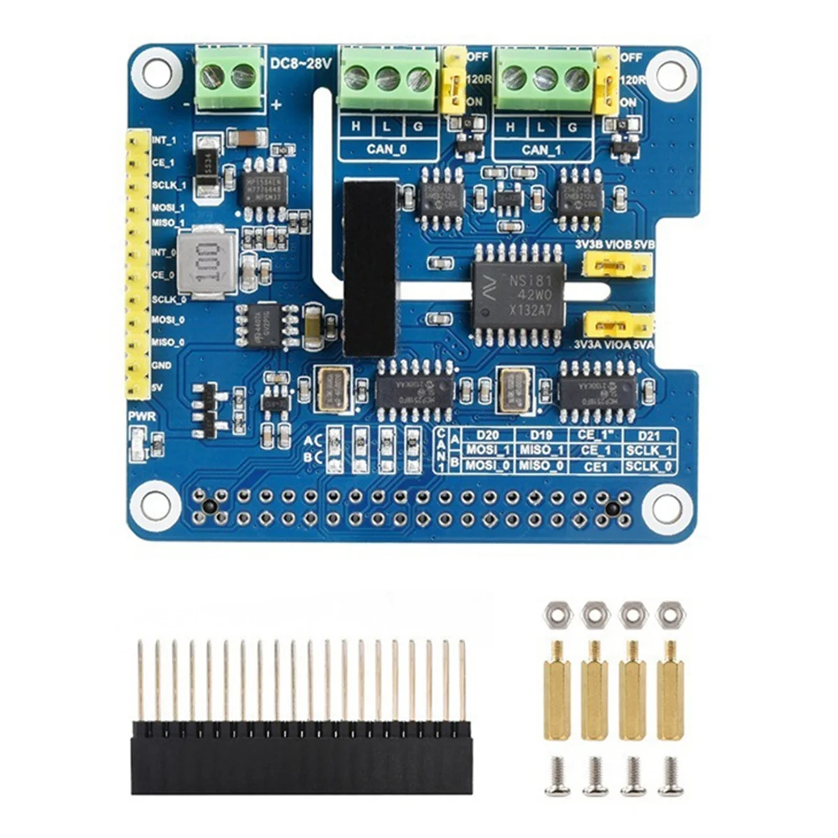 GFR5-2-Channel Isolated CAN FD Expansion HAT